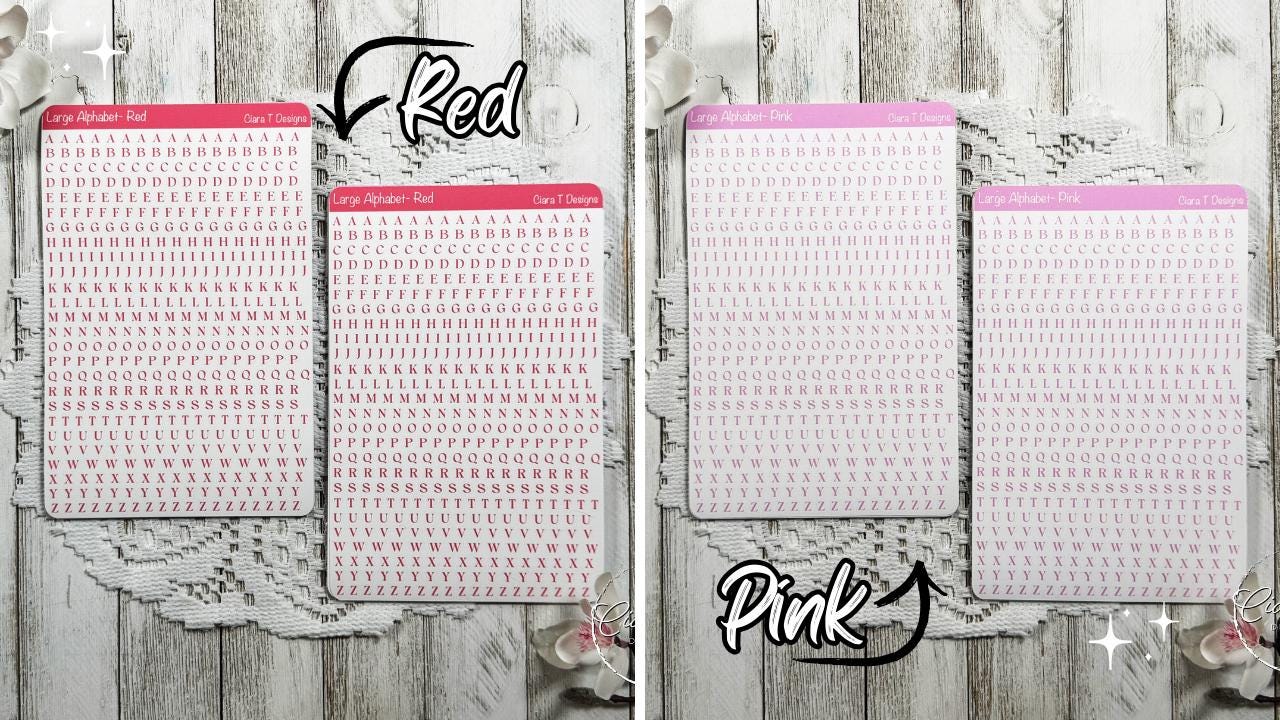 Small Rainbow Serif Alphabet Sticker Sheet