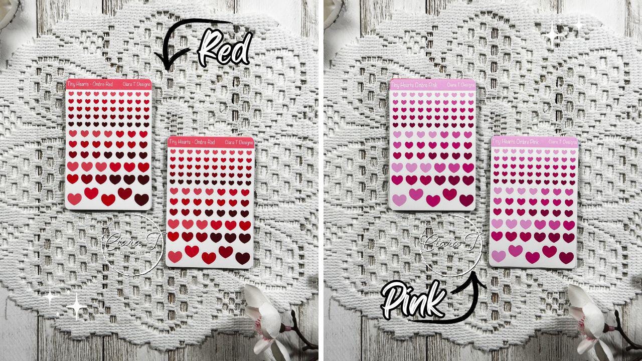 Tiny Rainbow Ombre Heart Sticker Sheet