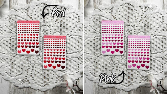 Tiny Rainbow Ombre Heart Sticker Sheet