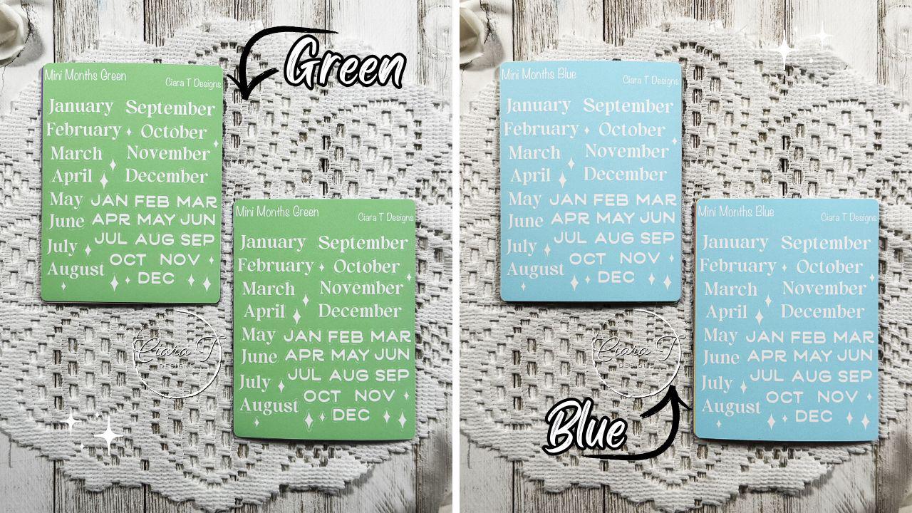 Mini Rainbow Background Months of the Year Sticker Sheet