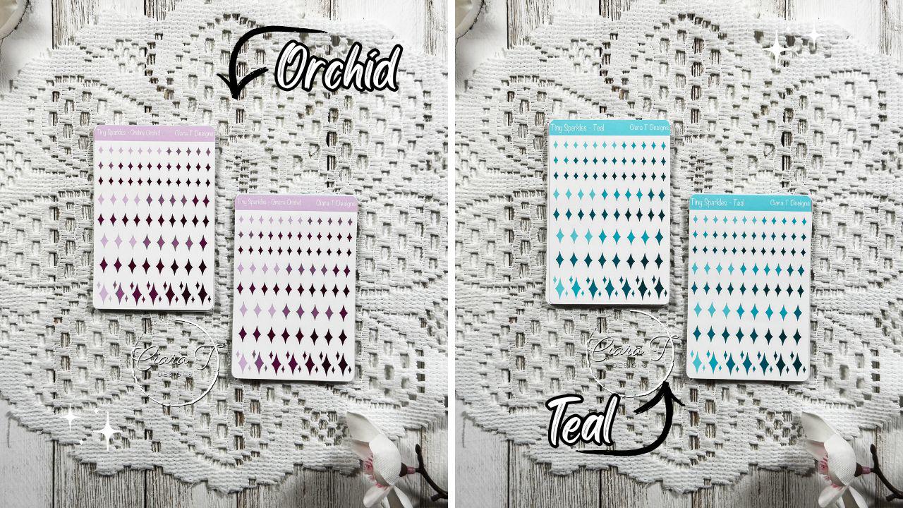 Tiny Ombre Candy Coloured Sparkle Sticker Sheet