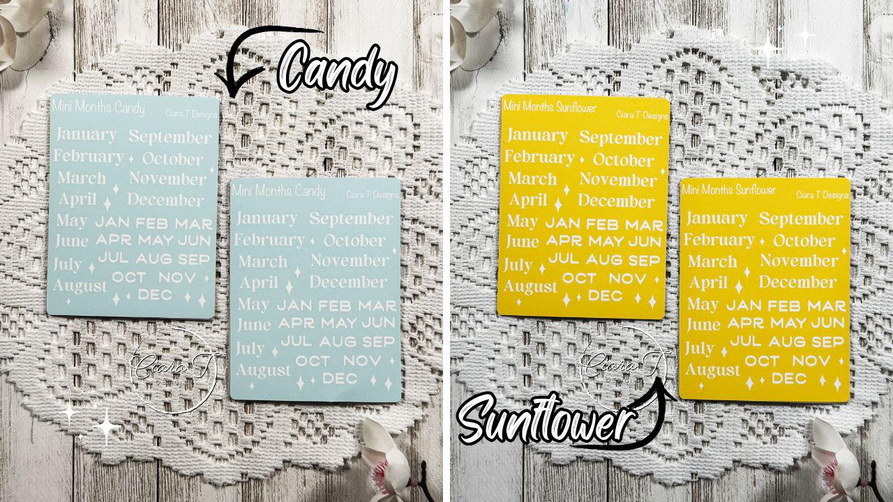 Mini Candy Background Months of the Year Sticker Sheet
