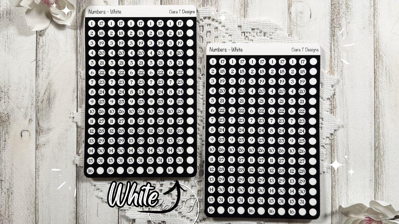 Ombre Rainbow Numbers Sticker Sheet