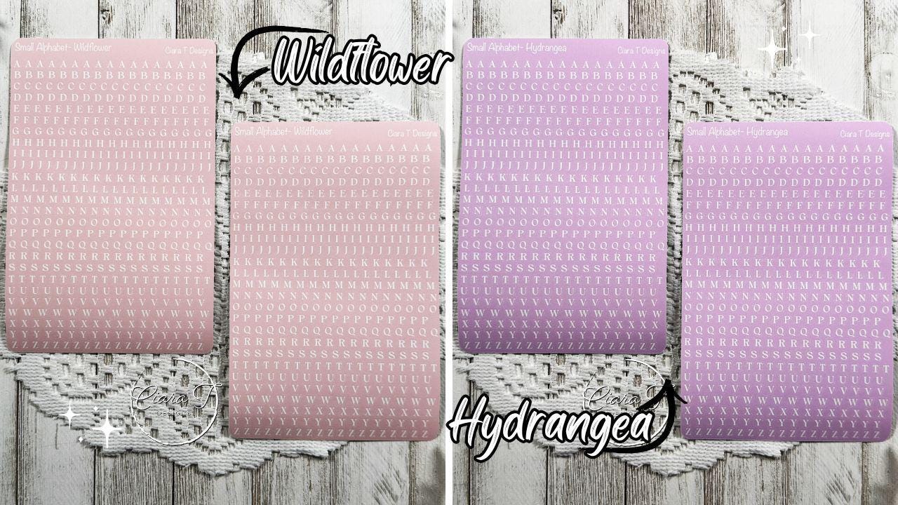 Small Candy Background Serif Alphabet Sticker Sheet