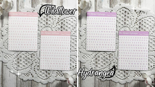 Mini Candy Coloured Serif Alphabet Sticker Sheet