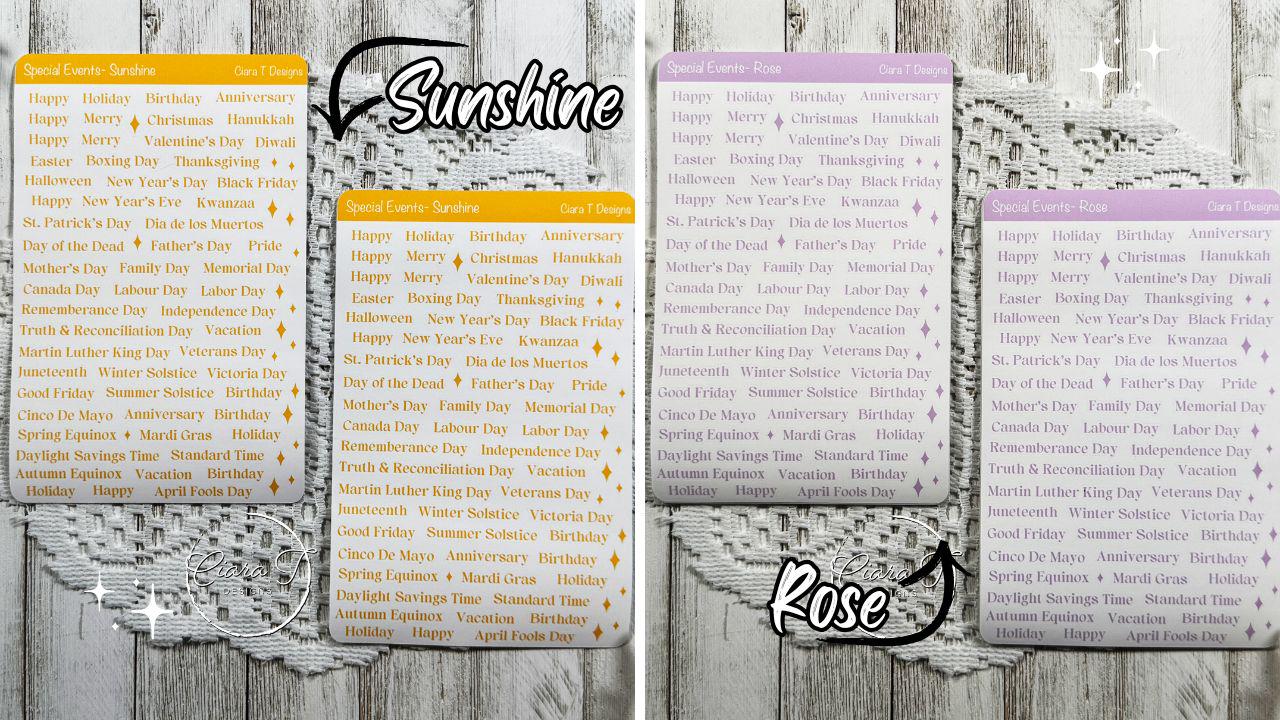 Large Candy Coloured Special Events Sticker Sheet