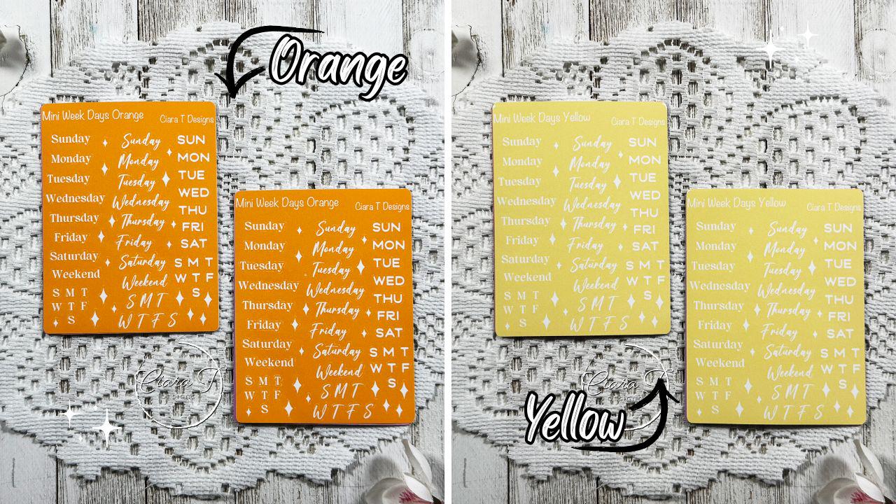 Mini Rainbow Background Week Days Sticker Sheet