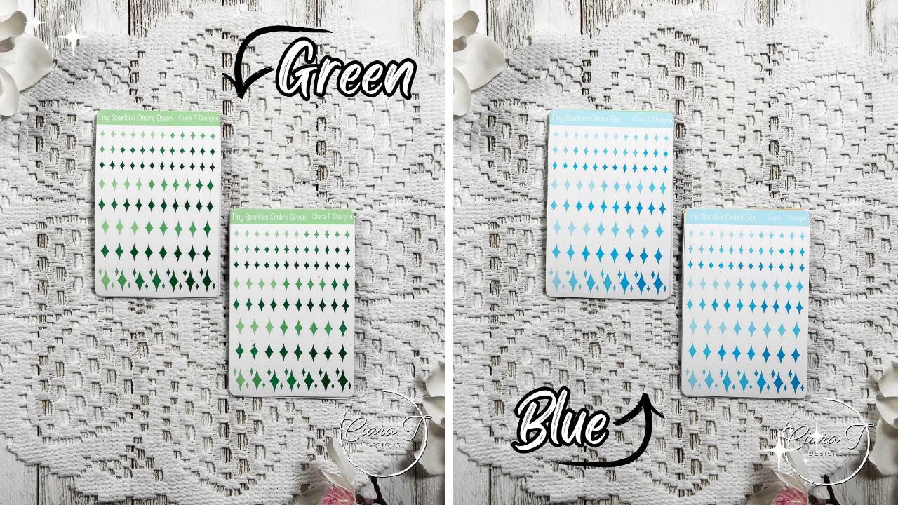 Tiny Rainbow Ombre Sparkle Sticker Sheet