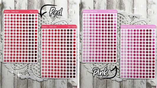 Ombre Rainbow Numbers Sticker Sheet