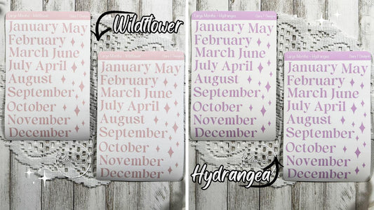 Large Candy Coloured Months Sticker Sheet