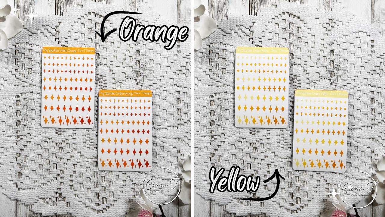 Tiny Rainbow Ombre Sparkle Sticker Sheet