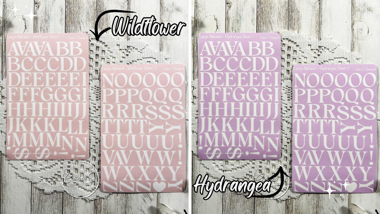 Large Candy Background Serif Alphabet Sticker Sheet