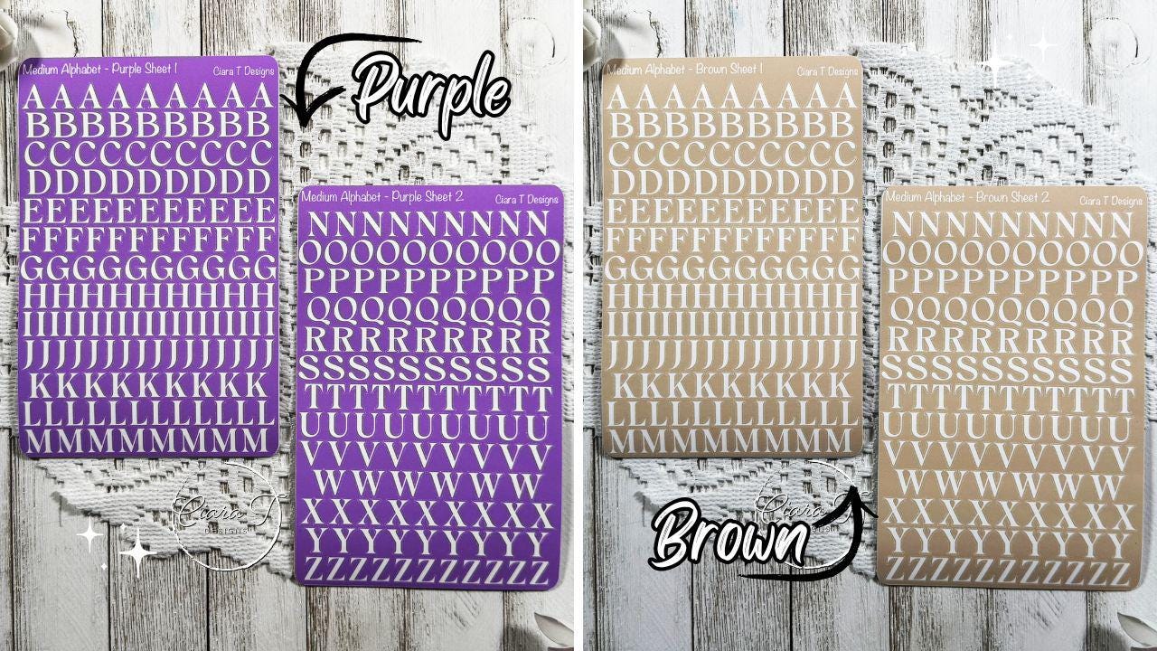 Medium Rainbow Background Serif Alphabet Sticker Sheet