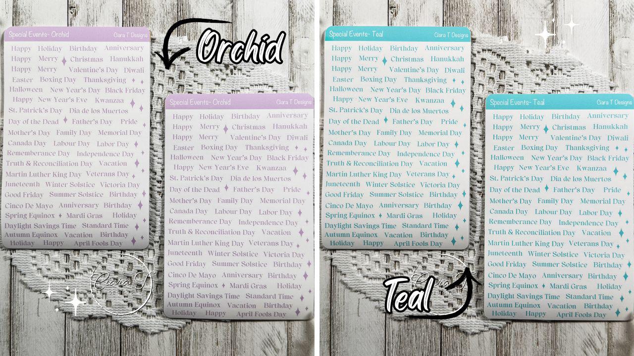 Large Candy Coloured Special Events Sticker Sheet