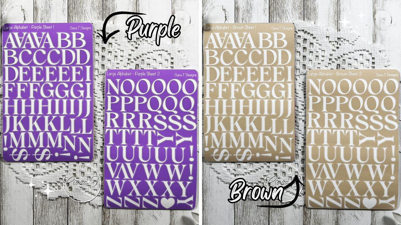 Large Rainbow Background Serif Alphabet Sticker Sheet