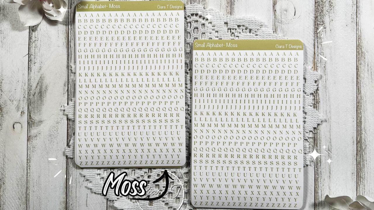 Candy Coloured Small Serif Alphabet Full Sticker Sheet