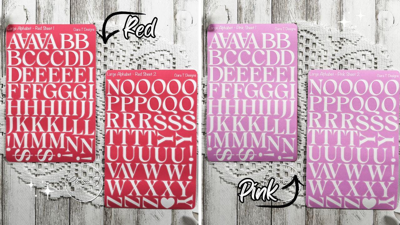 Large Rainbow Background Serif Alphabet Sticker Sheet