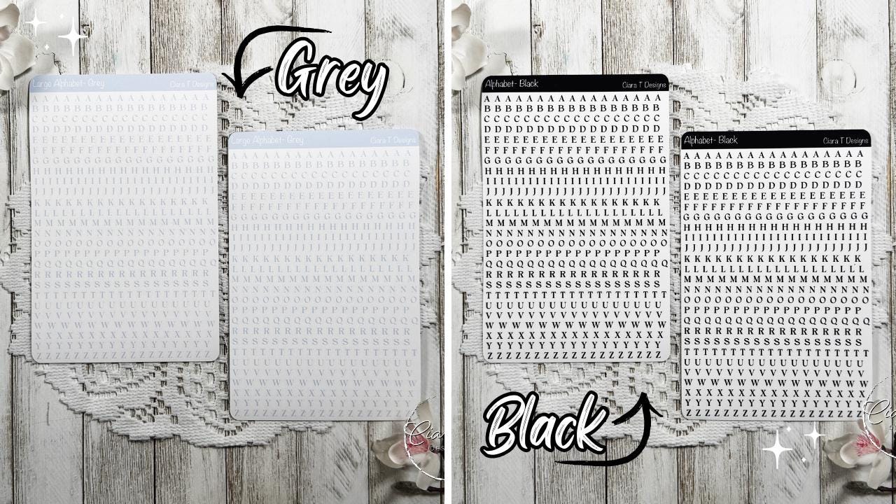 Small Rainbow Serif Alphabet Sticker Sheet