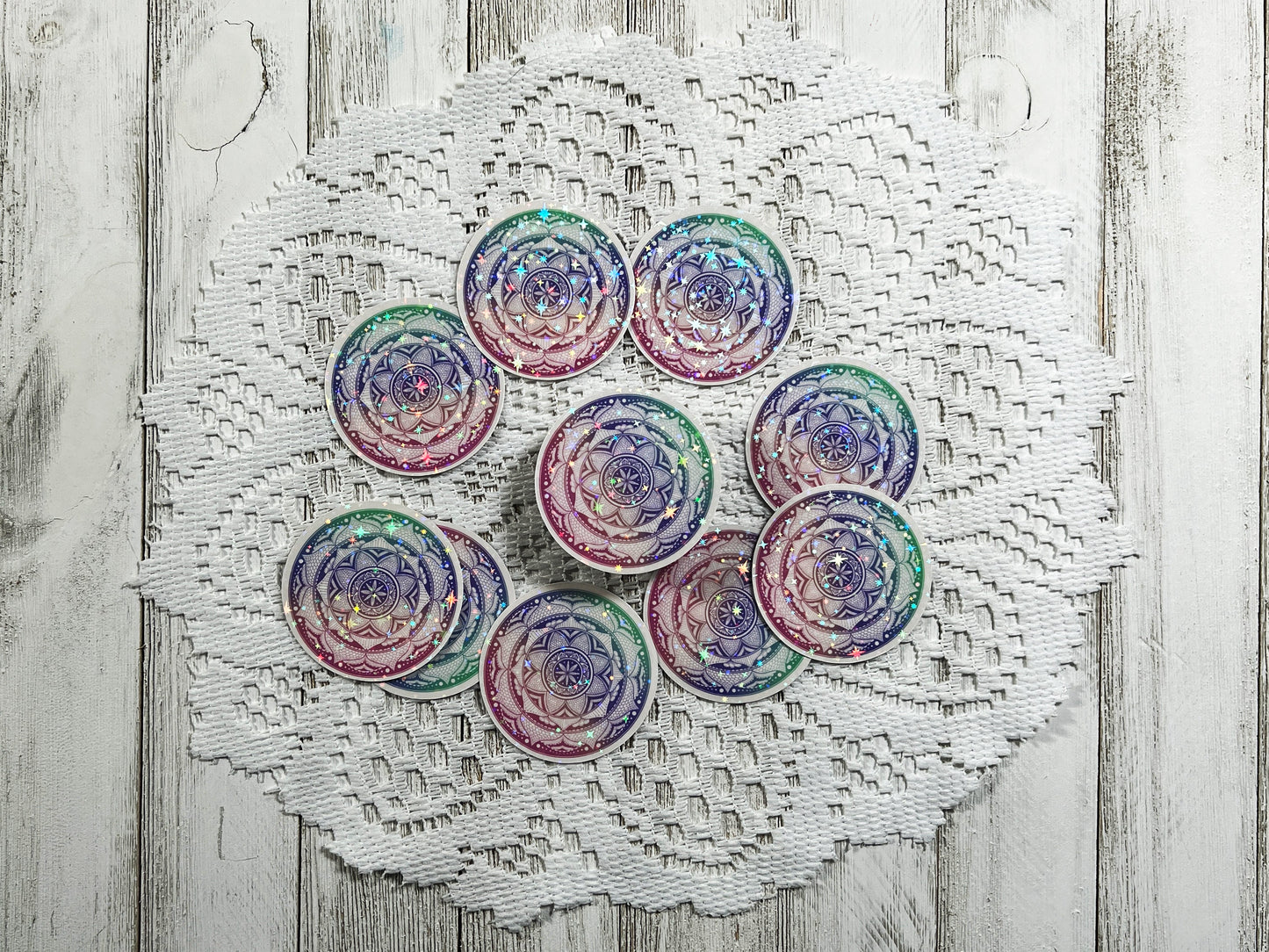 Tri-Coloured Mandala Die-Cut Sticker