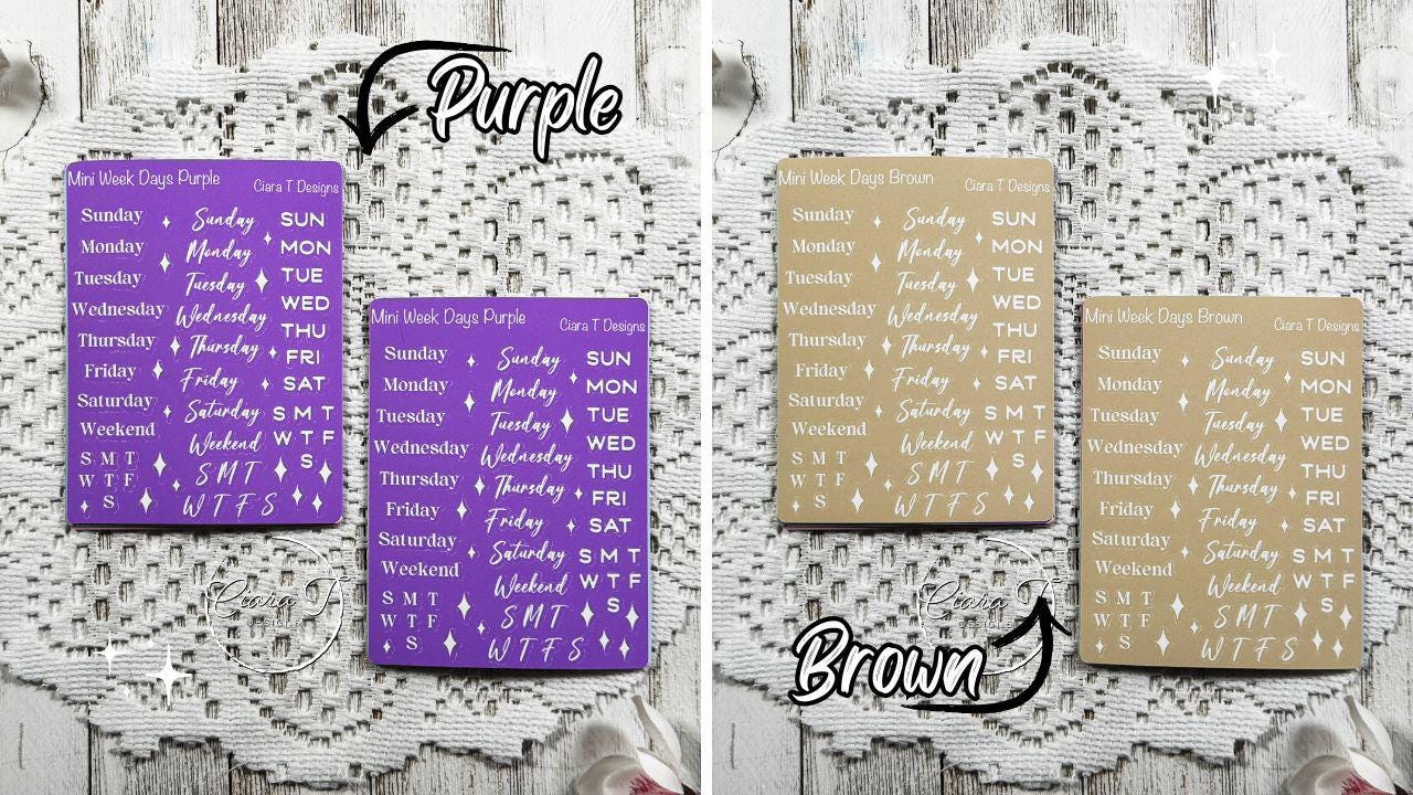 Mini Rainbow Background Week Days Sticker Sheet