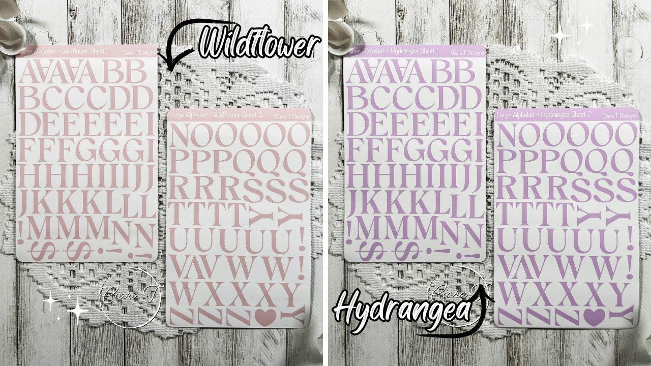 Large Candy Coloured Serif Alphabet Sticker Sheet