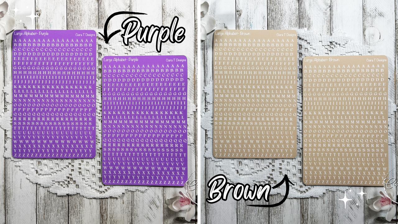 Small Rainbow Background Serif Alphabet Sticker Sheet,