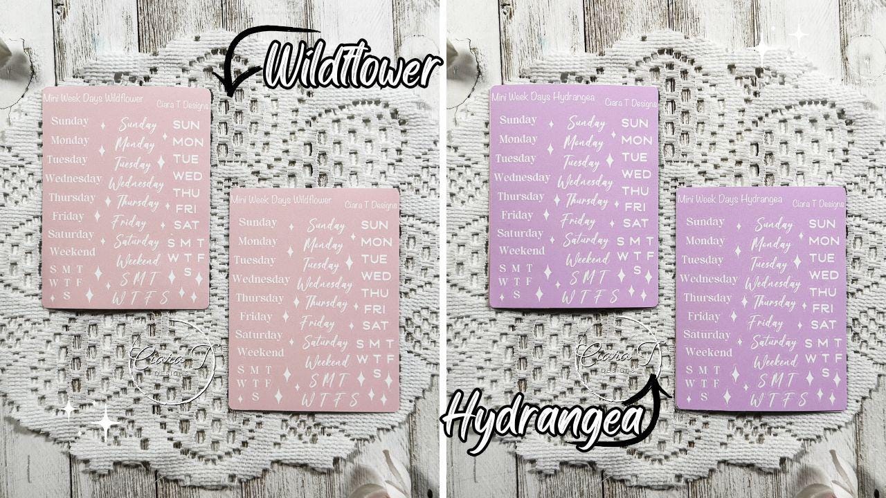 Mini Candy Background Week Days Sticker Sheet