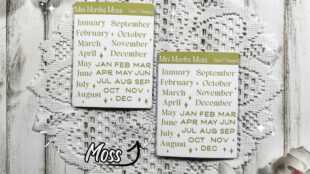 Mini Candy Coloured Months of the Year Sticker Sheet