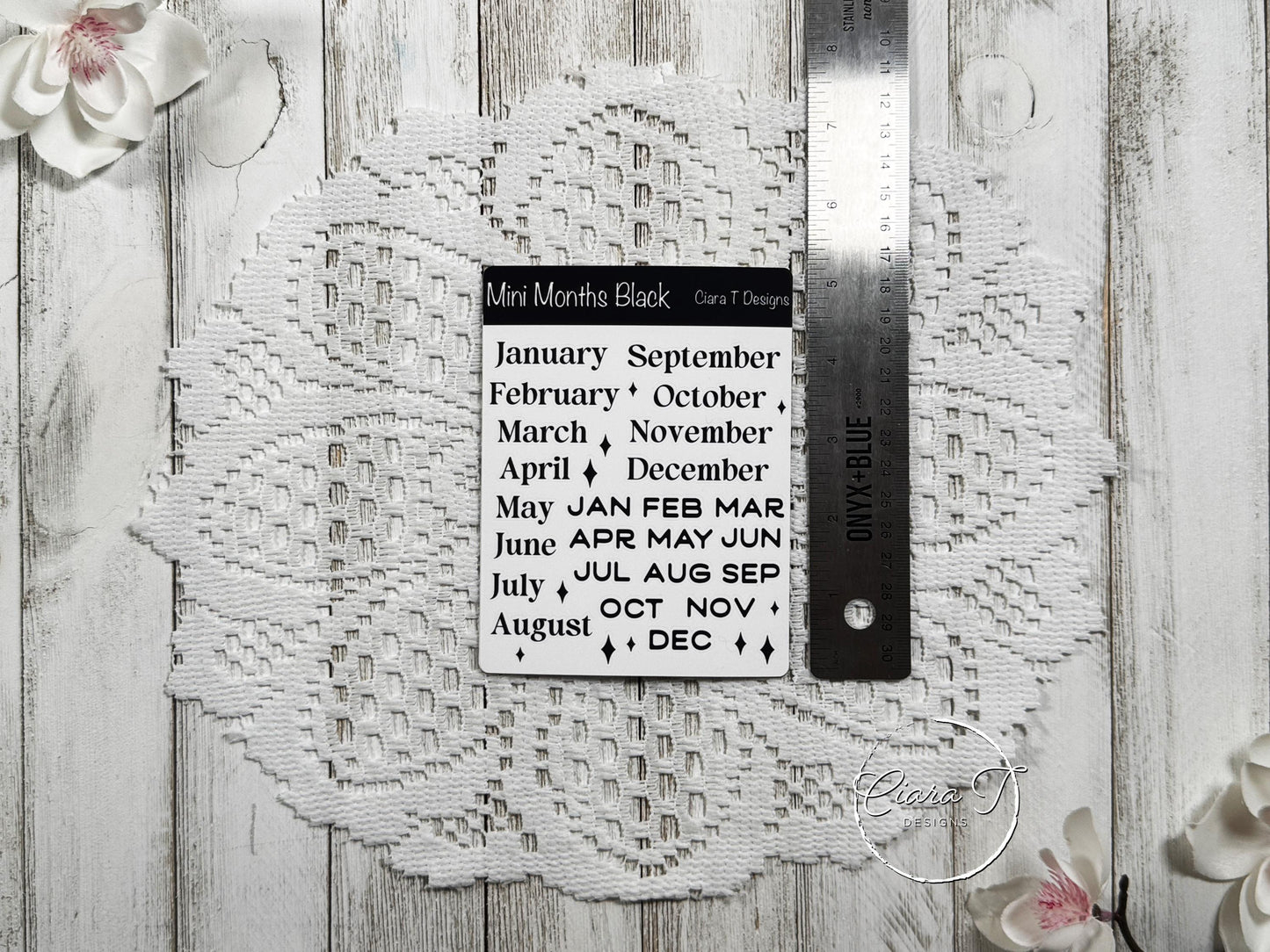 Mini Rainbow Coloured Months of the Year Sticker Sheet