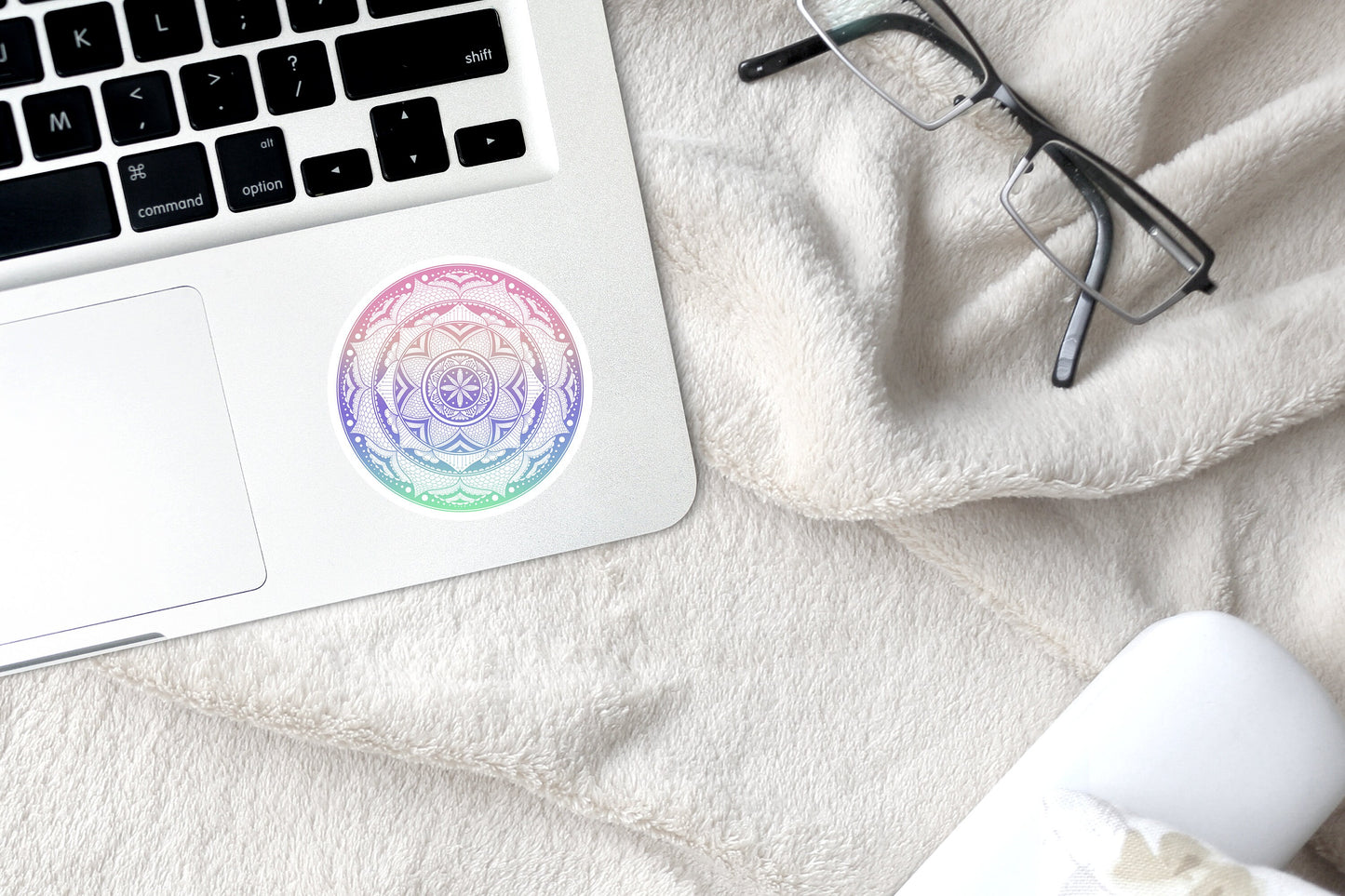 Tri-Coloured Mandala Die-Cut Sticker