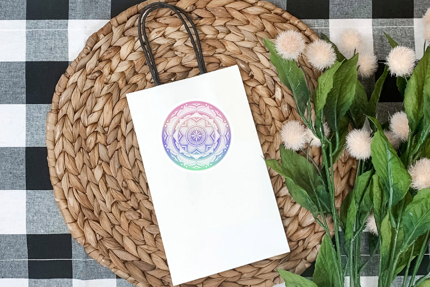 Tri-Coloured Mandala Die-Cut Sticker