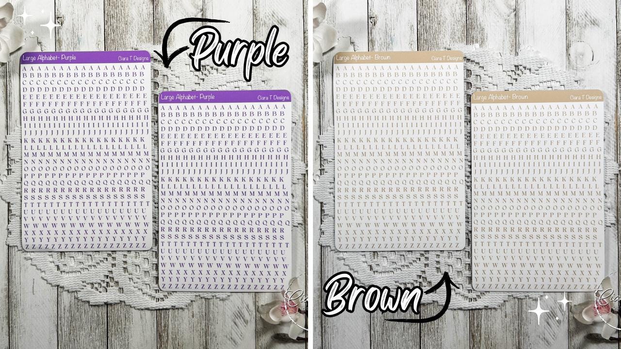 Small Rainbow Serif Alphabet Sticker Sheet