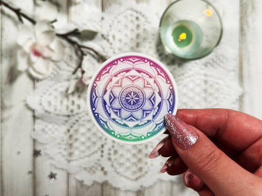Tri-Coloured Mandala Die-Cut Sticker