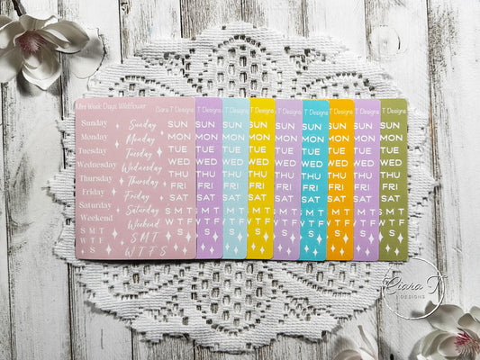 Mini Candy Background Week Days Sticker Sheet