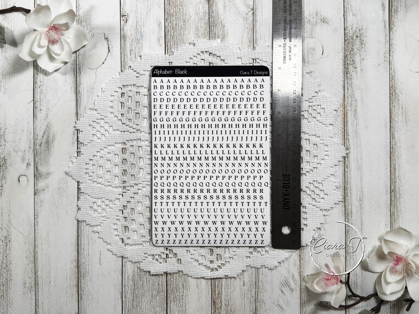 Small Rainbow Serif Alphabet Sticker Sheet