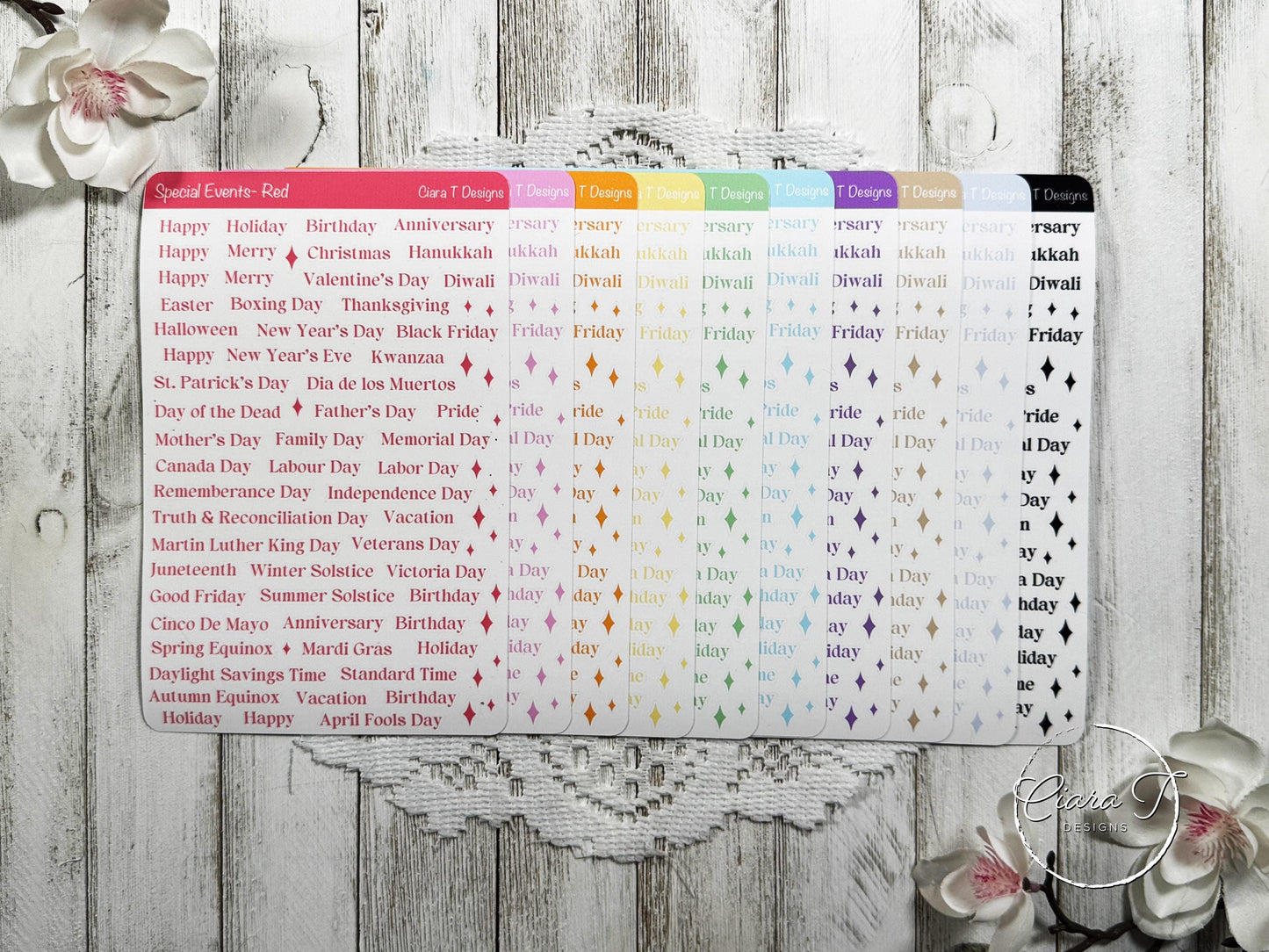 Special Events Rainbow Coloured Sticker Sheet