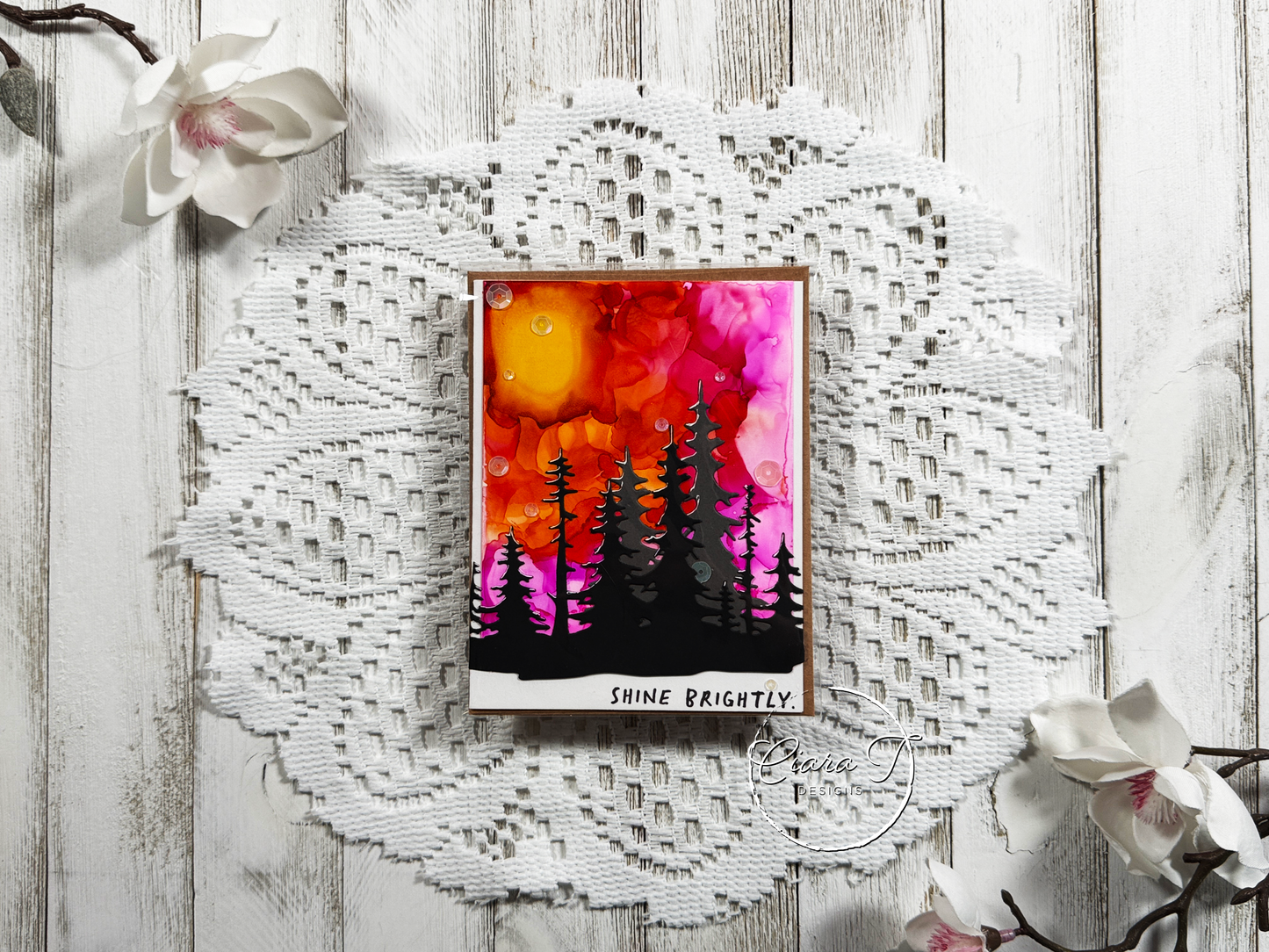 Alcohol Ink Forest Inspirational Card