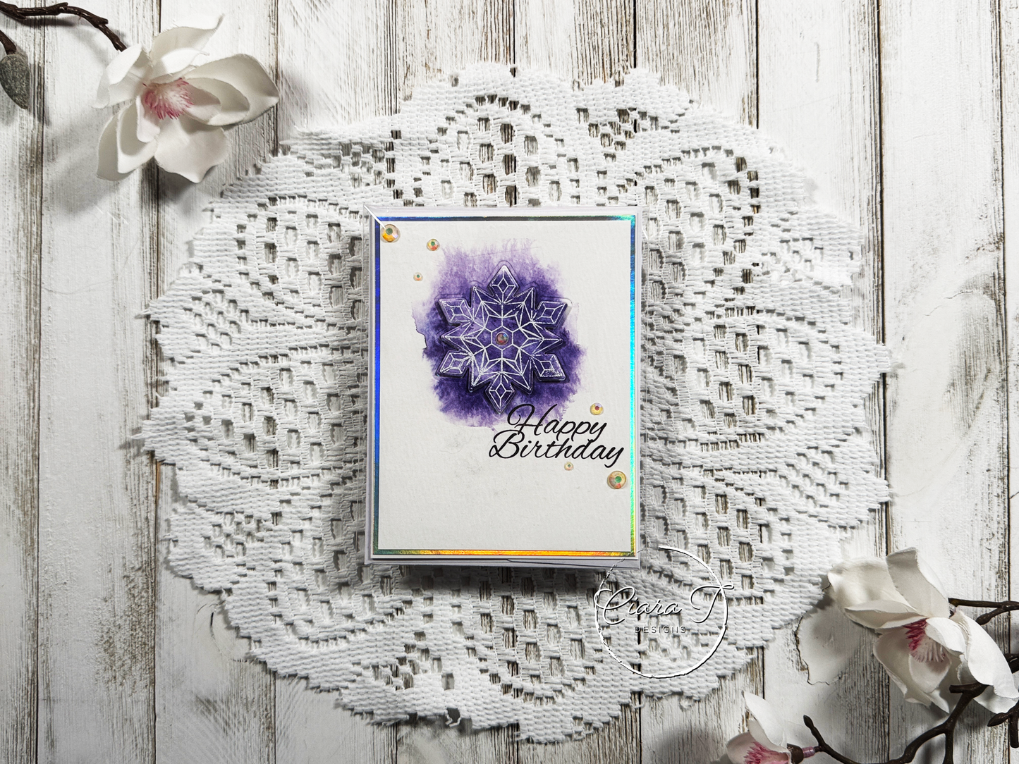 Purple Watercolour Birthday Card