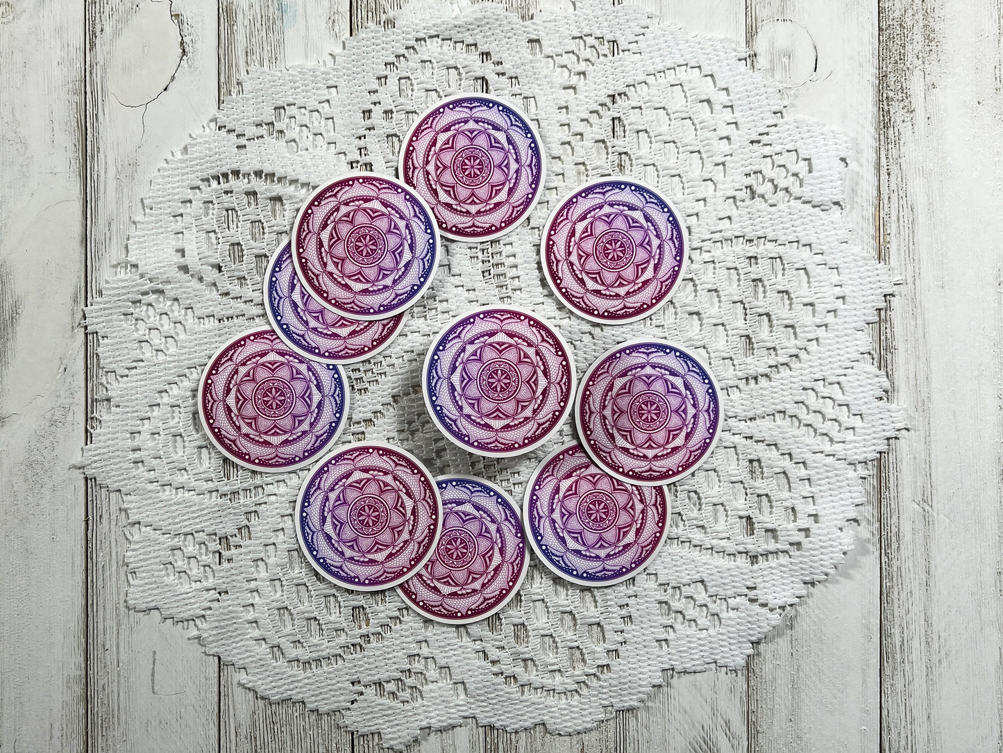 Jewel Toned Mandala Die-Cut Sticker