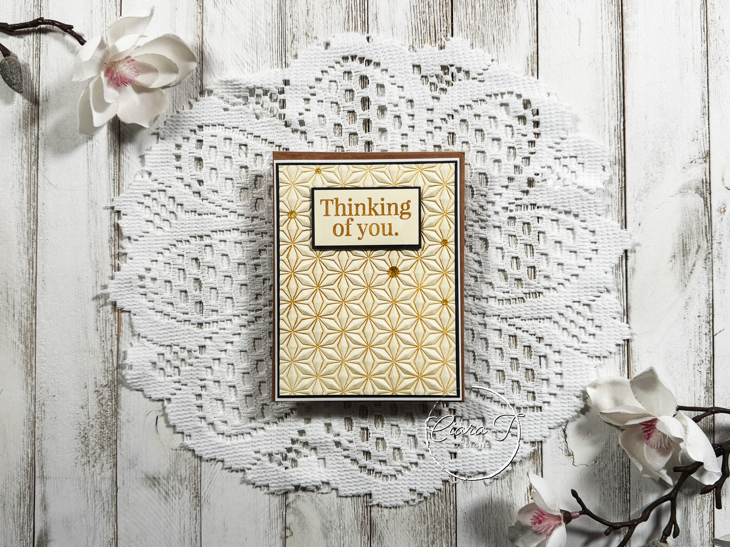 Gold Pattern Thinking of You Card