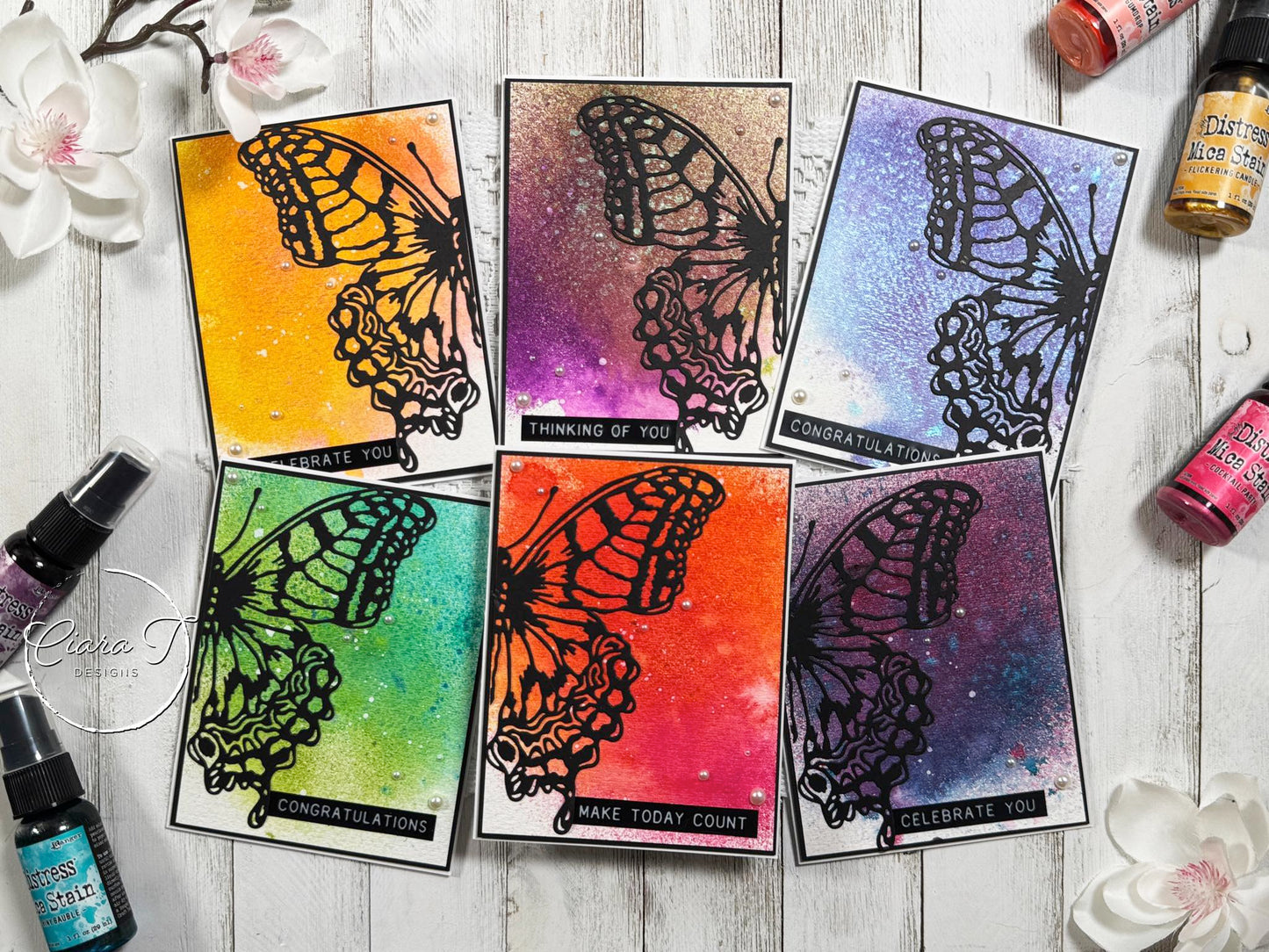 Inky Butterfly Inspirational Card *Bundle*