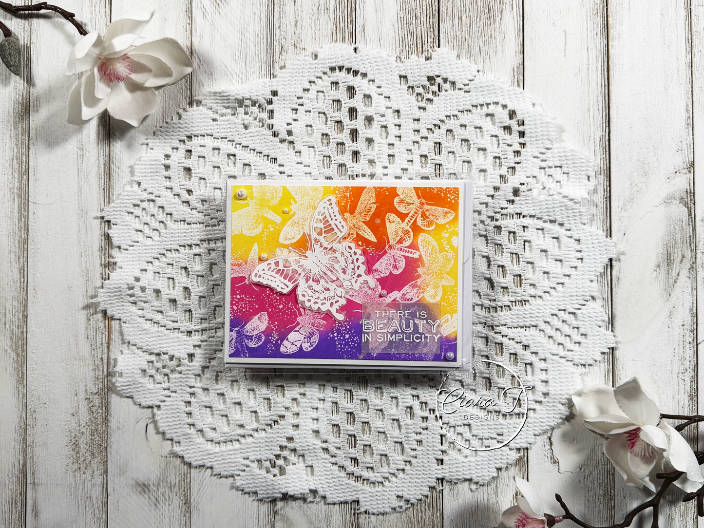 Ink-Blended Butterfly Inspirational Card