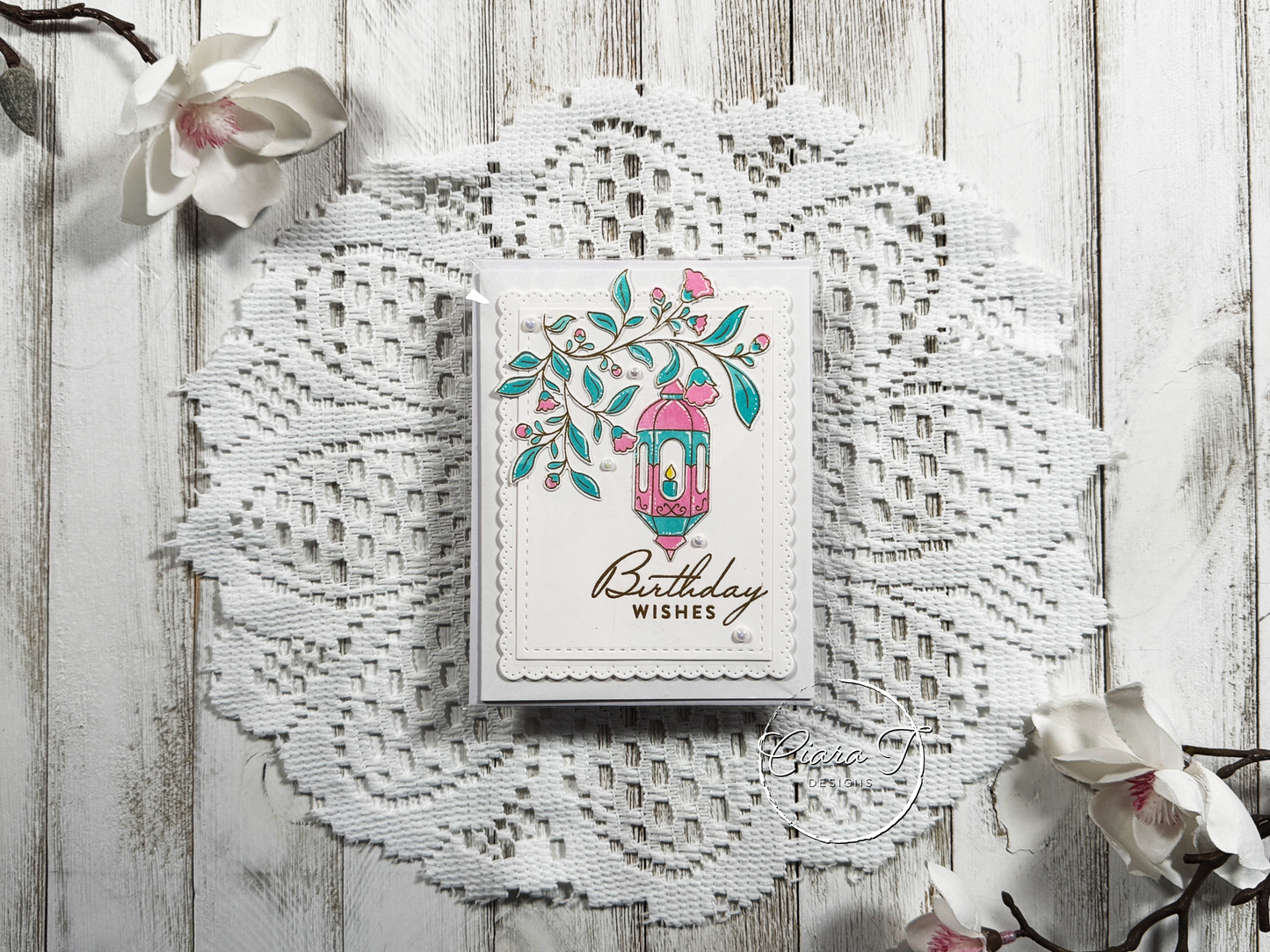 Floral Lantern Birthday Card