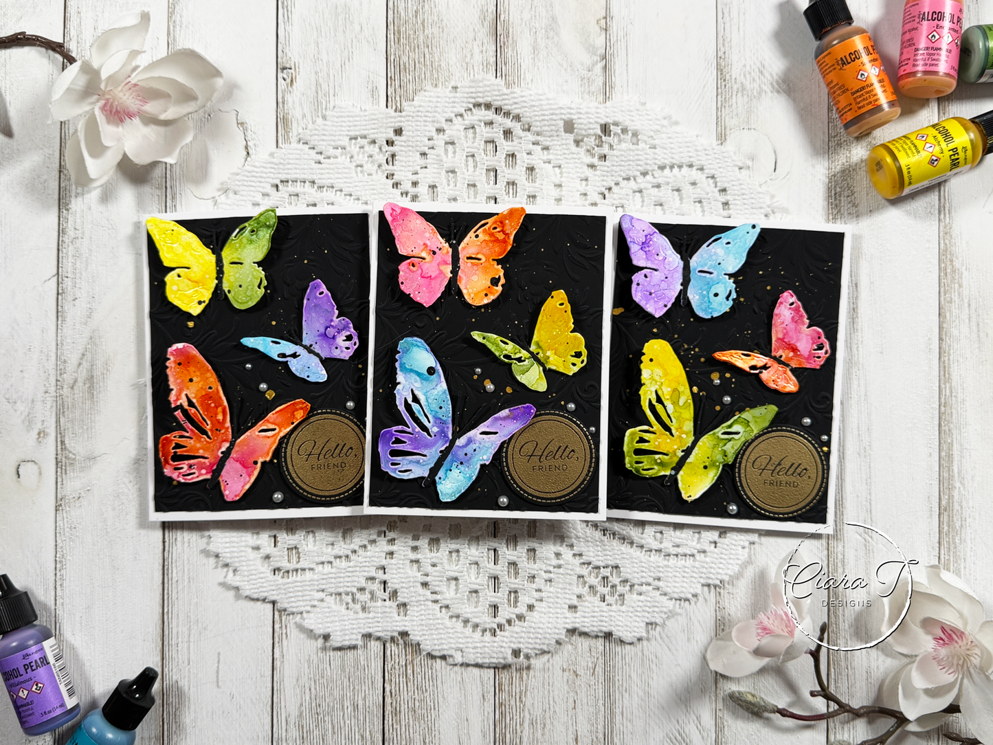 Alcohol Ink Butterflies Friendship Card *Bundle*