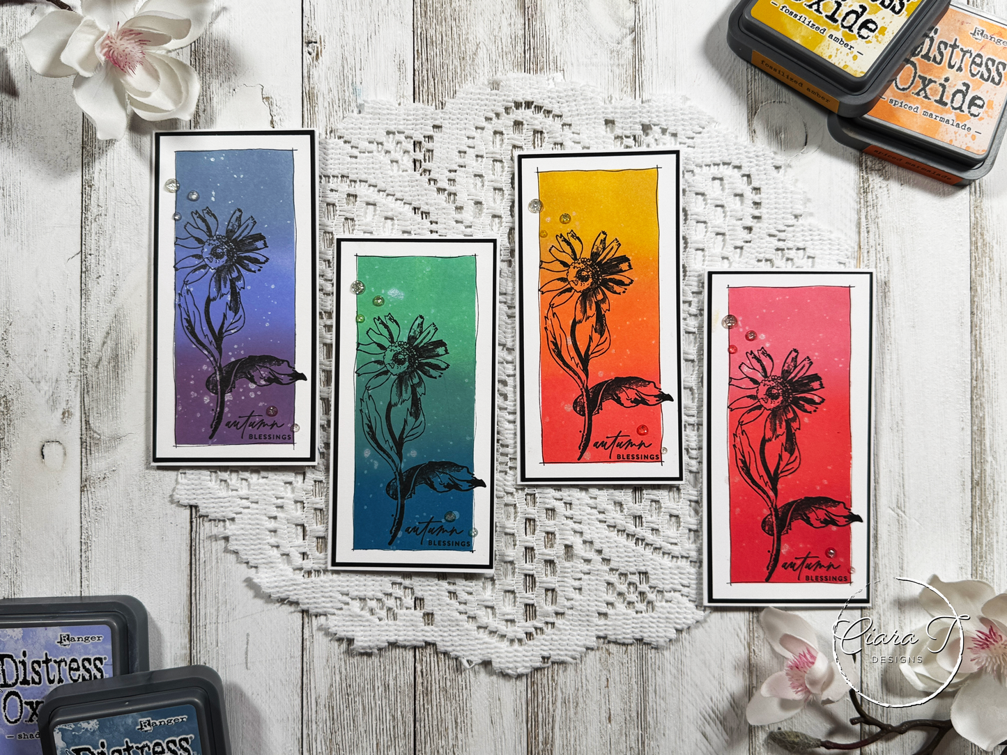 Ink-Blended Floral Miscellaneous Mini Slimline Card *Bundle*