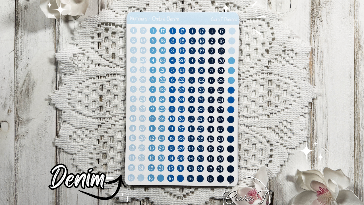 Ombre Candy Numbers Large Sticker Sheet