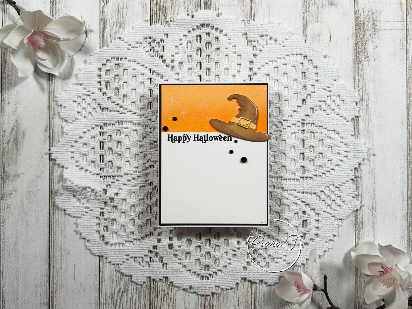 Orange Ink-Blending & Hat Halloween Card