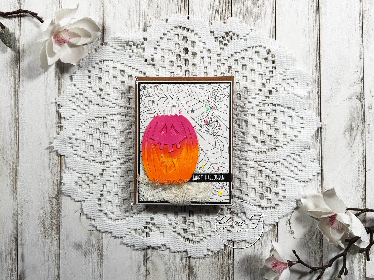 Mixed Media Pumpkin Halloween Card