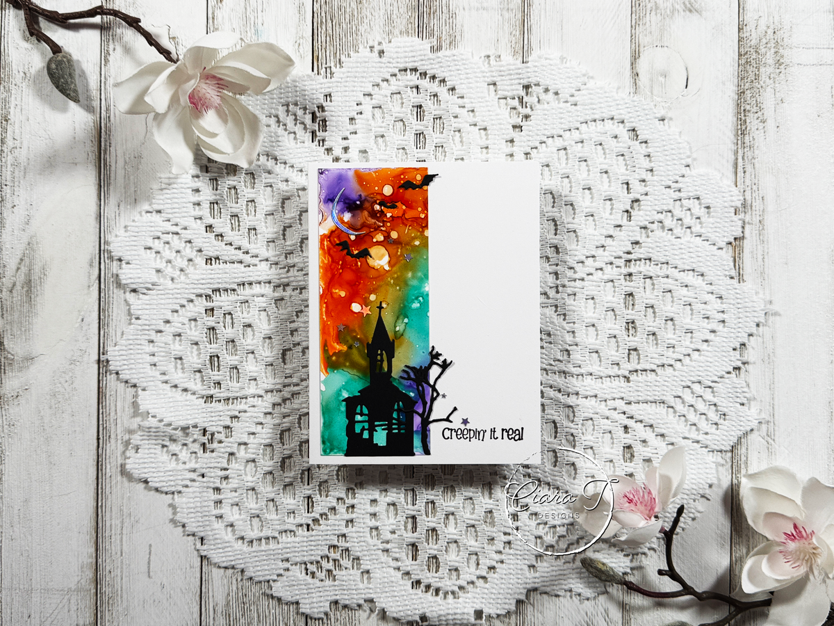 Alcohol Ink Scene Halloween Card