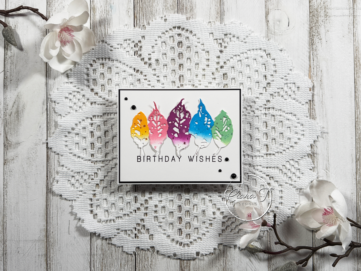 Ink-Blended Leaves Birthday Card